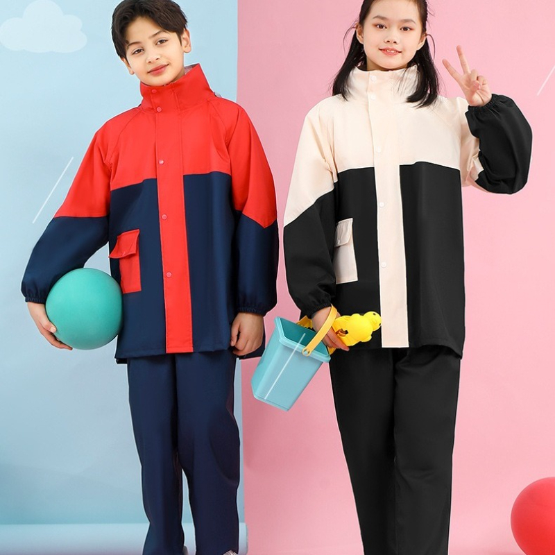 Women'S Fashion Raincoat - 子供のレインコートレインパンツスーツファッション学生全身防水分割レインコート通学旅行キャンプレインウェア