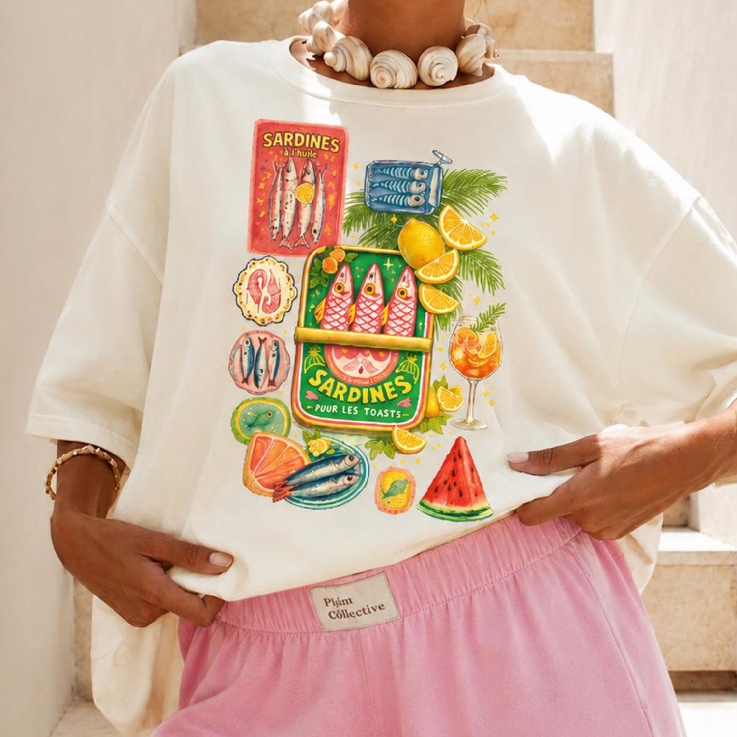 Women'S Fashion Market Size - サルディンレディースシャツ、サルディン柄Tシャツ、魚市場シャツ、サルディンレディースシャツ、おしゃれなレディースシャツ
