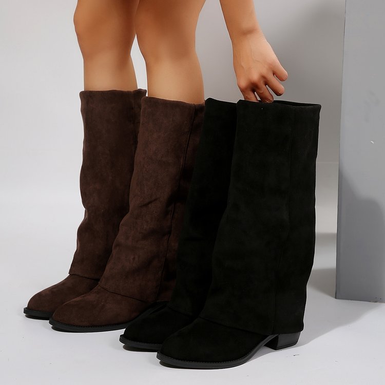 Women'S Fashion Winter 2025 - 女性のニーハイブーツ秋のファッションポインテッドトゥの靴クラシック女性ウエスタンカウボーイブーツデニムナイトブーツ Bota Ş Mujer