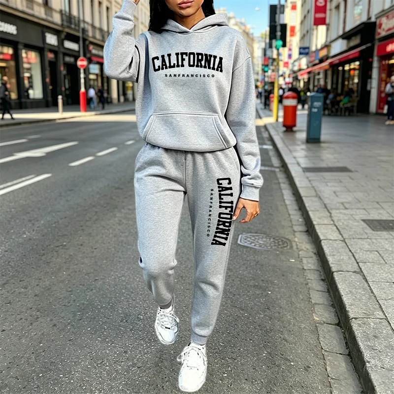 Women'S Fashion Suit - 都会的なカジュアルファッション フーディジョガースーツ 秋冬コーデ 2026新作 レディース セットアップ