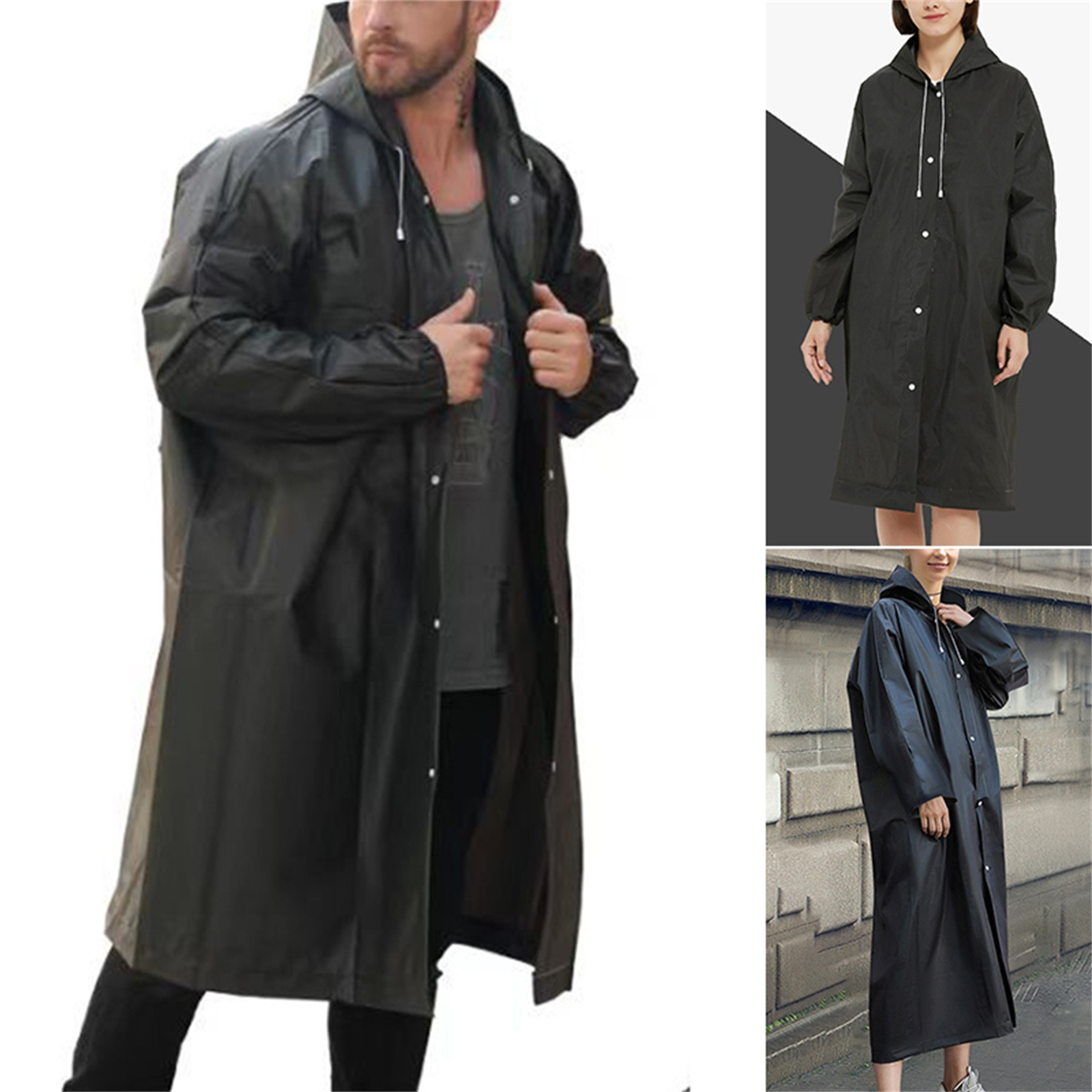 Women'S Fashion Raincoat - ユニセックスアウトドア旅行ファッション大人のレインコート厚い透明レインコート保護防水レインウェア再利用可能な