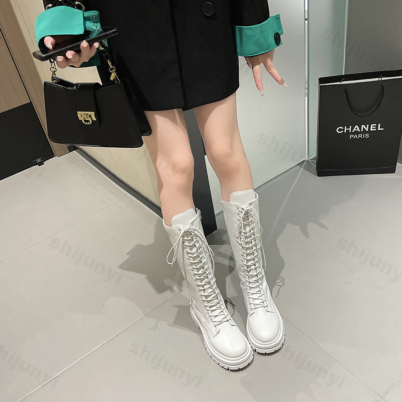 女性騎士のブーツプラットフォームチャンキーシューズファッショ - Women'S Fashion Winter 2025 のレビューと価格