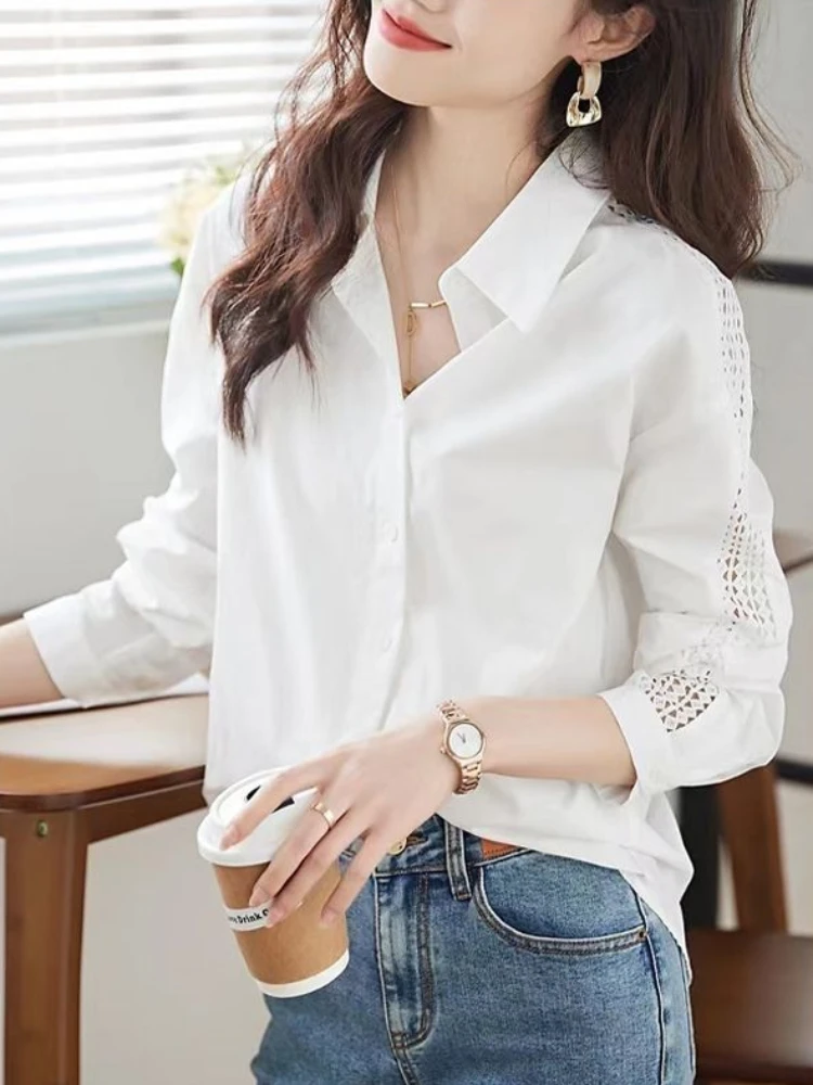 女性のための店のラペルシャツとブラウス,白,高品質の美的,モ - Women'S Y2K Fashion Aesthetic のレビューと価格