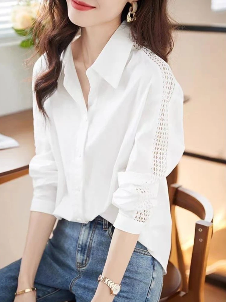 女性のための店のラペルシャツとブラウス,白,高品質の美的,モ - Women'S Y2K Fashion Aesthetic のレビューと価格