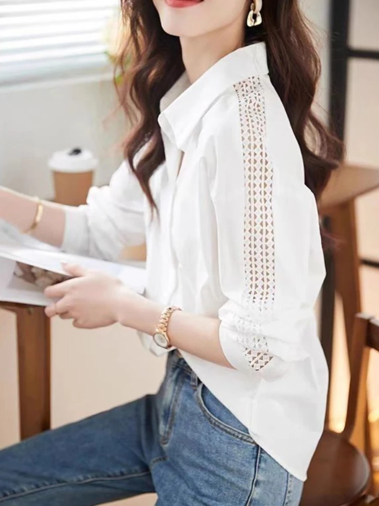 女性のための店のラペルシャツとブラウス,白,高品質の美的,モ - Women'S Y2K Fashion Aesthetic のレビューと価格