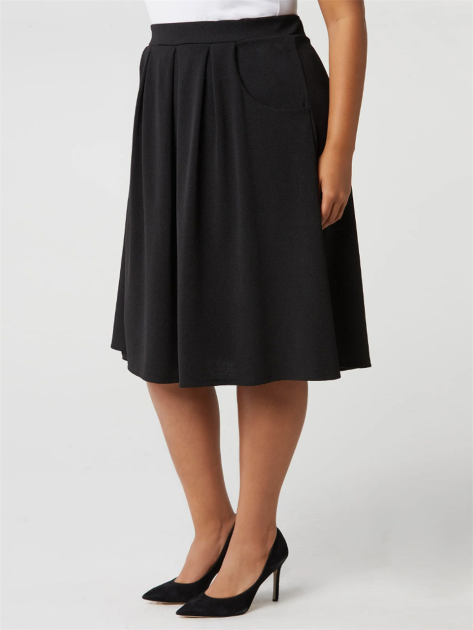 GIBSIE プラスサイズ無地ニットミディスカート女性春夏ハ - A-Line Skirt Midi のレビューと価格