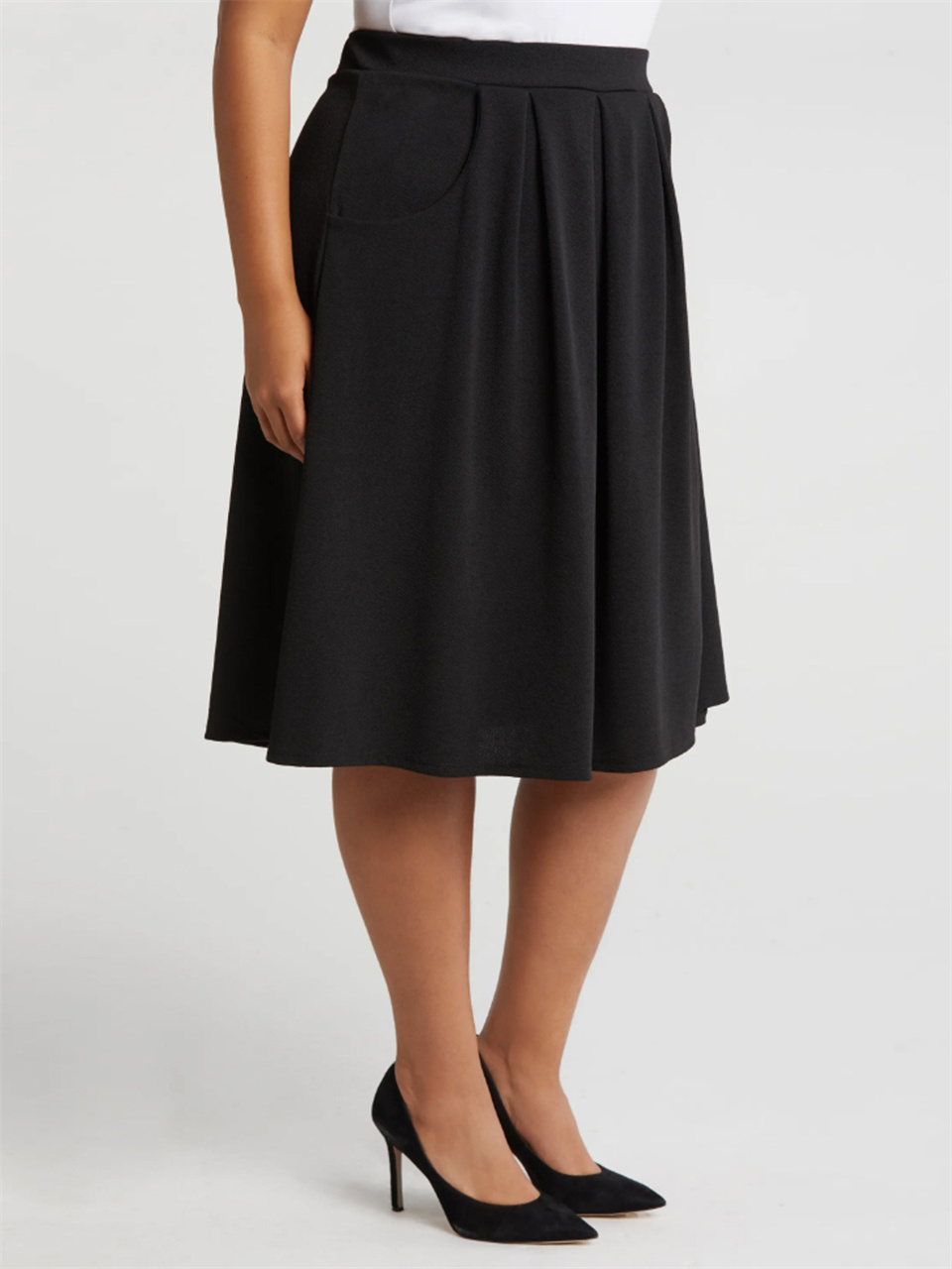 GIBSIE プラスサイズ無地ニットミディスカート女性春夏ハ - A-Line Skirt Midi のレビューと価格