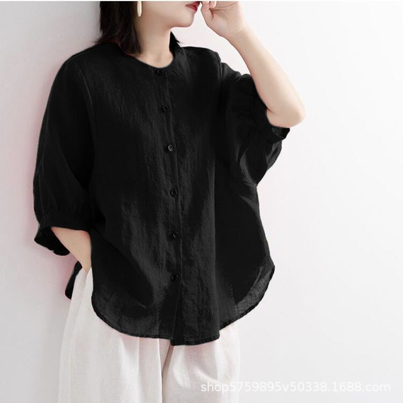 プラスサイズの女性の無地の快適なブラウス、ゆったりとしたコッ - Women'S Fashion Jersey のレビューと価格