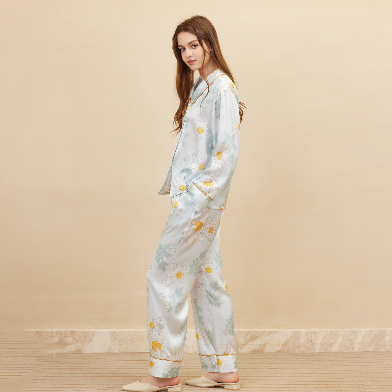 ファッションデイジープリントパジャマ女性長袖エレガントな 1 - Women'S Fashion Suit のレビューと価格