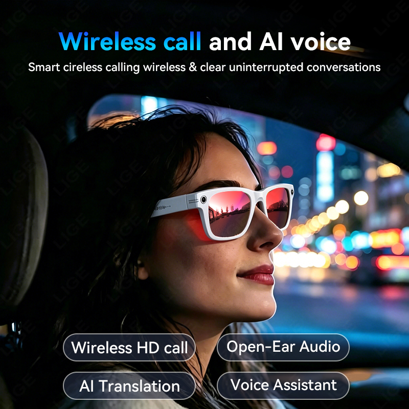 LIGE ファッション 1300万画素カメラ搭載スマートグラ - Women Fashion Video のレビューと価格