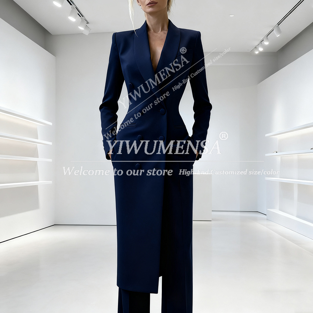 エレガントなレディーススーツ、ツーピース、ダブルブレスト、ピ - Women'S Fashion Jersey のレビューと価格