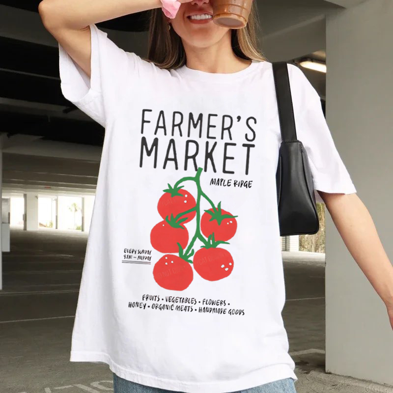 農民市場で会いましょうグラフィックトレンディキュートな 90 - Women'S Fashion Market Size のレビューと価格