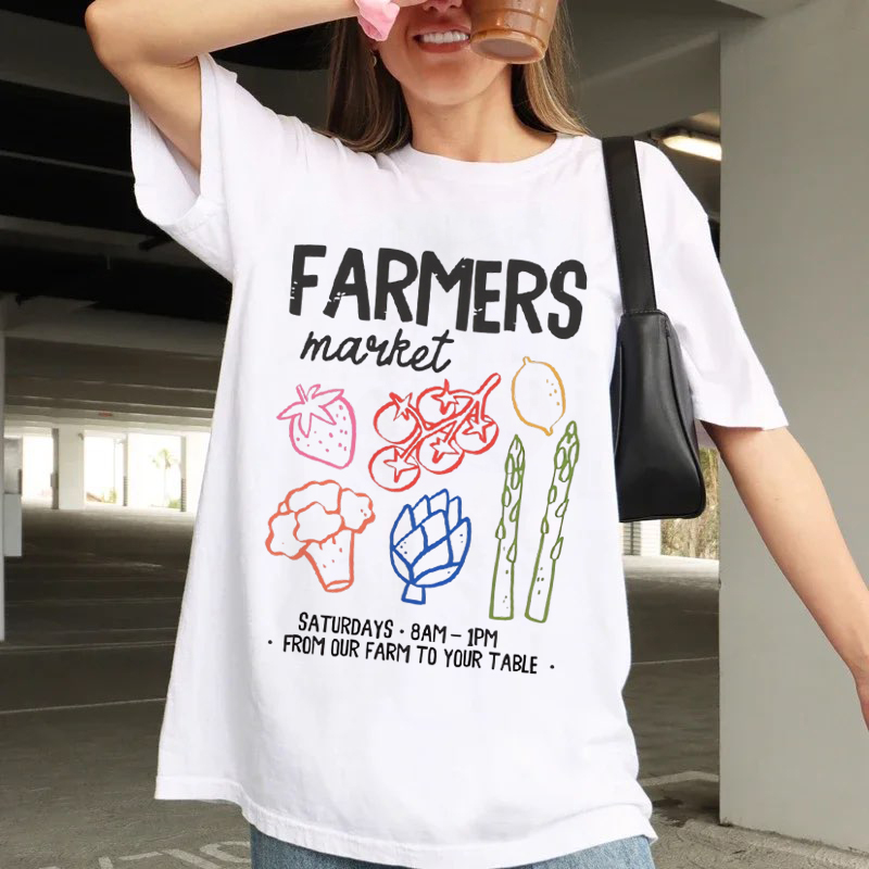 農民市場で会いましょうグラフィックトレンディキュートな 90 - Women'S Fashion Market Size のレビューと価格