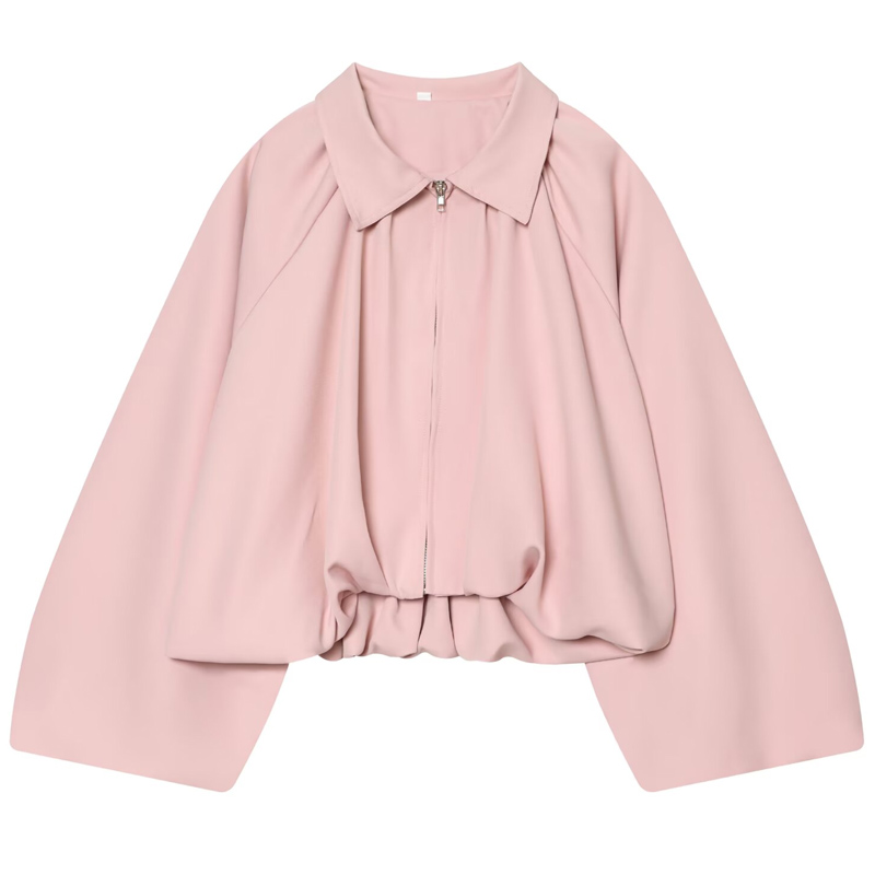 HXAO レディース ルーズ ピンク クロップド ジャケット - Women'S Fashion Quarter Zip のレビューと価格