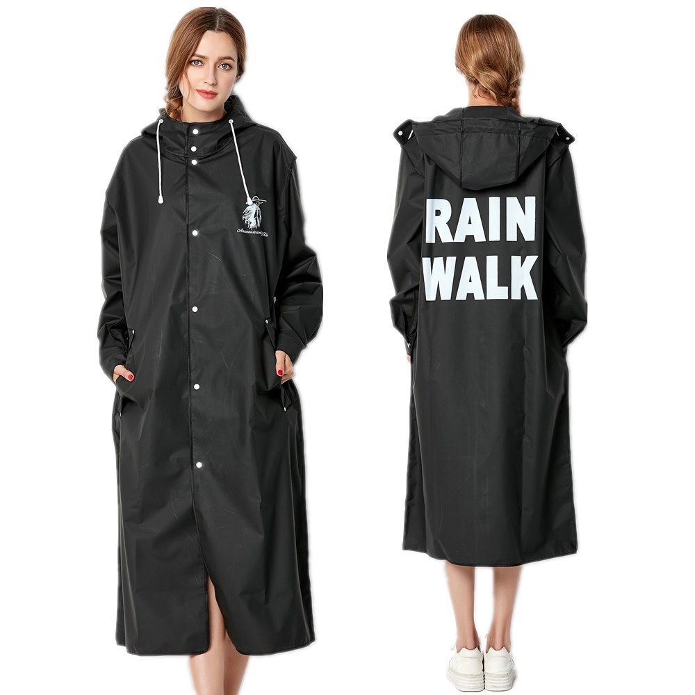 男性と女性のための薄い黒のレインコート,新しいファッション, - Women'S Fashion Raincoat のレビューと価格