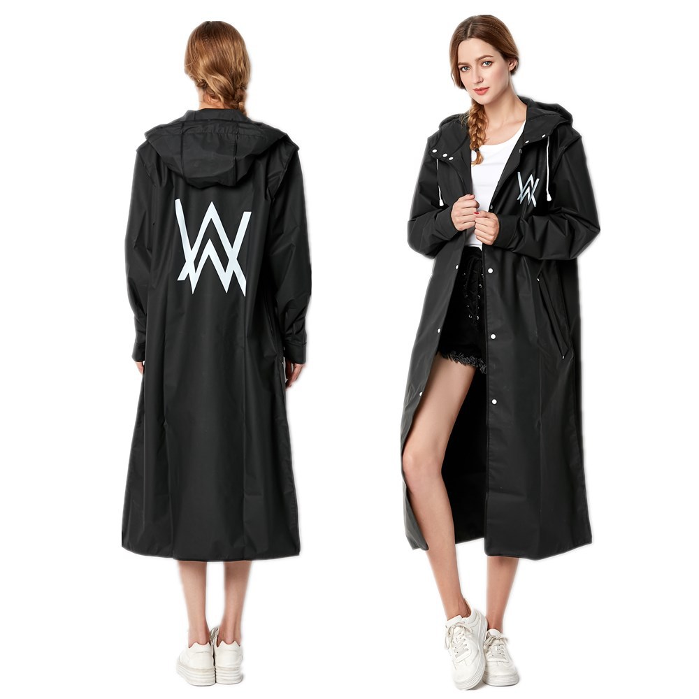 男性と女性のための薄い黒のレインコート,新しいファッション, - Women'S Fashion Raincoat のレビューと価格