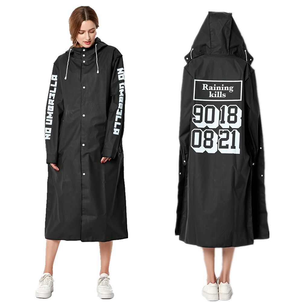 男性と女性のための薄い黒のレインコート,新しいファッション, - Women'S Fashion Raincoat のレビューと価格