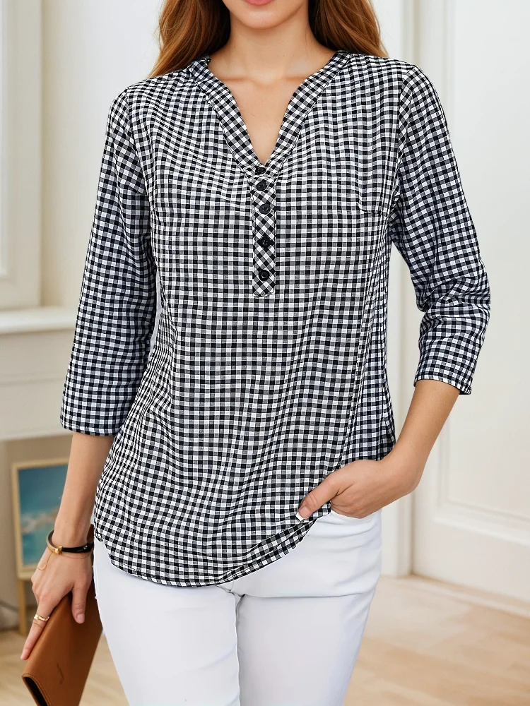 プラスサイズ 春秋 レディース 上質チェック柄 ファッション - Women'S Fashion Jersey のレビューと価格