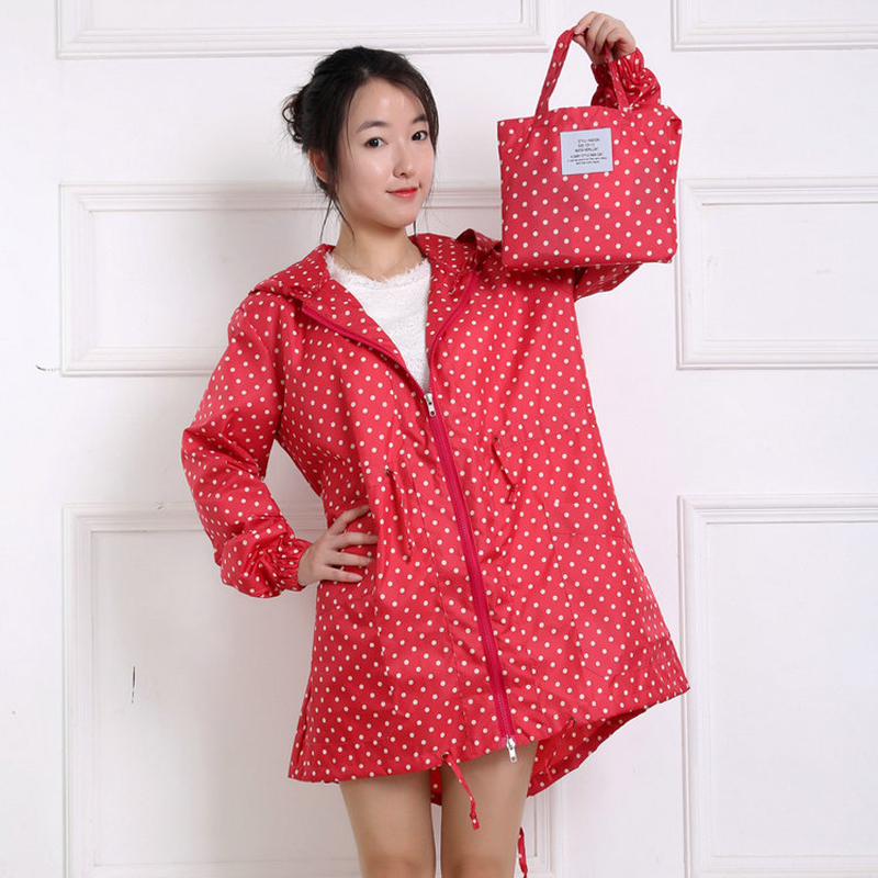 女性用フード付き防水ポンチョ,水玉レインコート,アウトドアウ - Women'S Fashion Raincoat のレビューと価格