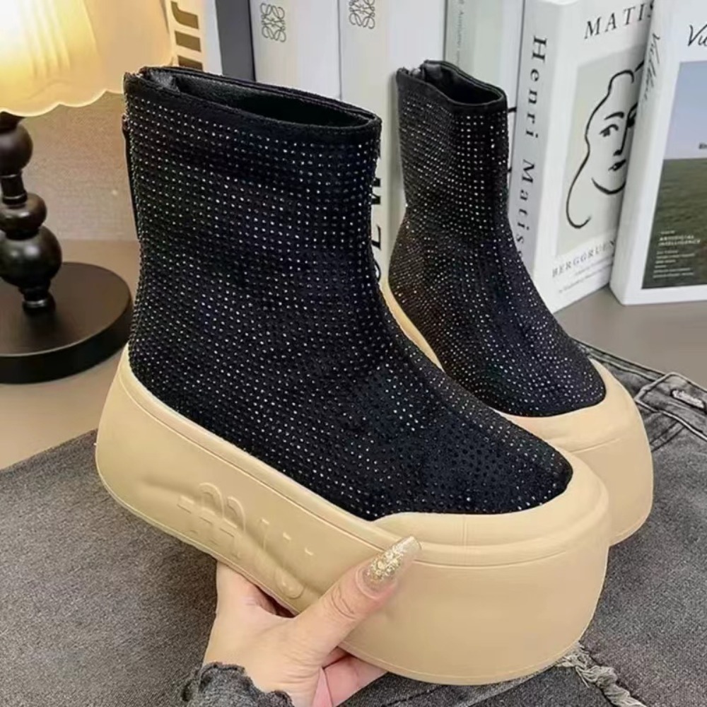 ラグジュアリーラインストーン付きレディースブーツ、ファッショ - Women'S Fashion Winter 2025 のレビューと価格