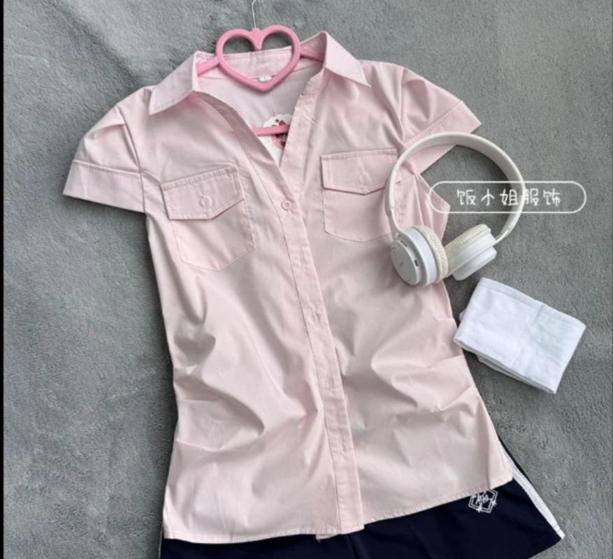ファッションプレッピースタイルボタンターンダウンカラーブラウ - Women'S Y2K Fashion Aesthetic のレビューと価格