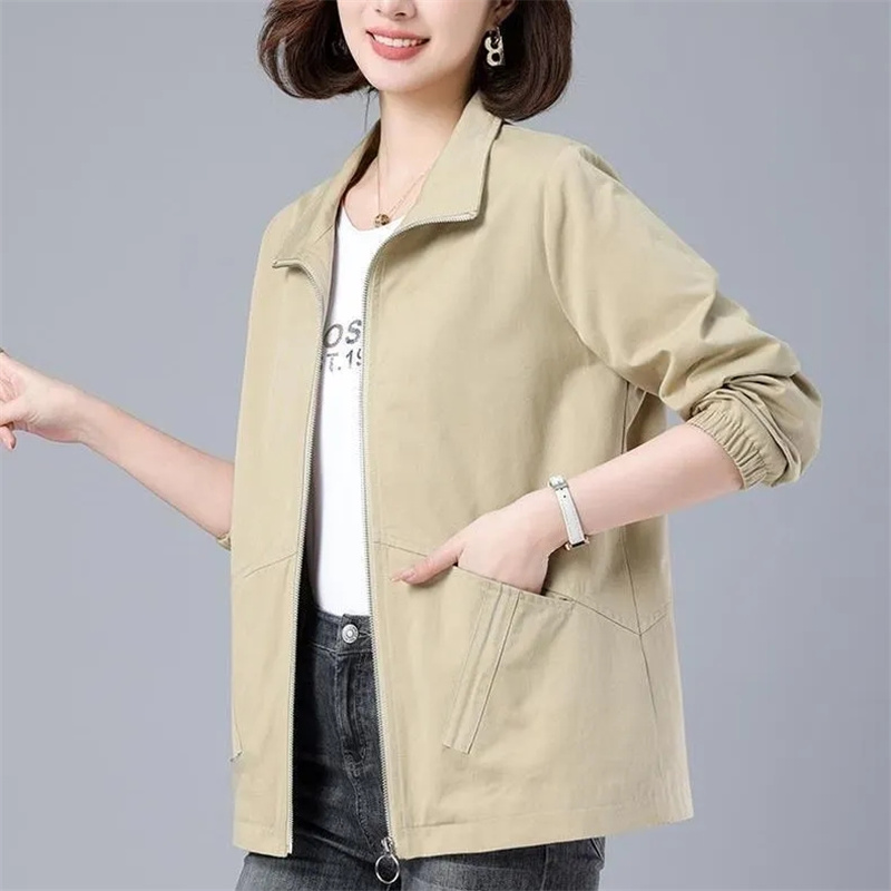 女性のためのエレガントなカラーブロックジッパーボンバージャケ - Women'S Fashion Raincoat のレビューと価格