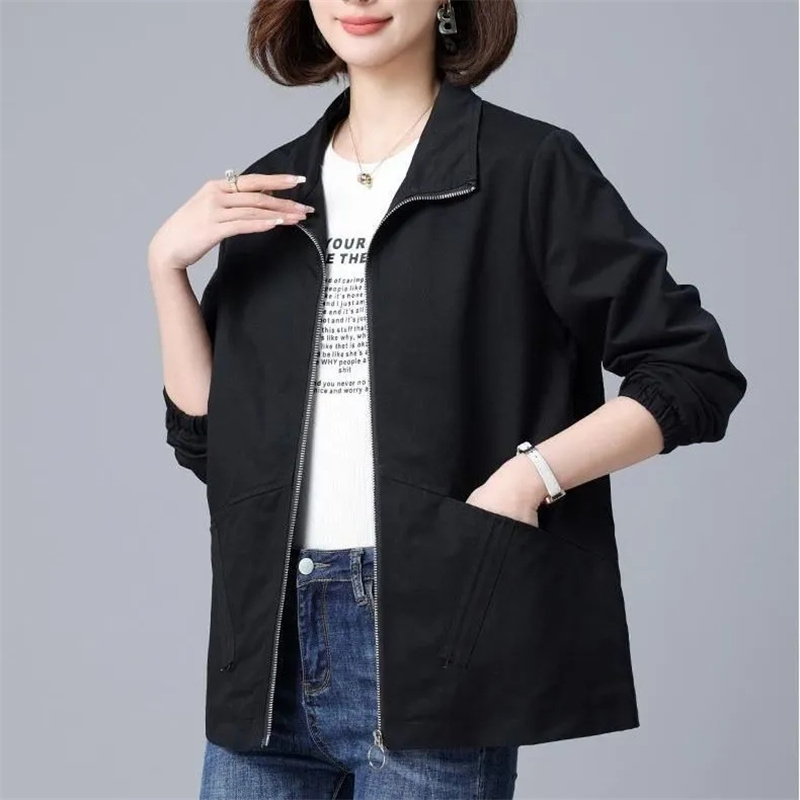 女性のためのエレガントなカラーブロックジッパーボンバージャケ - Women'S Fashion Raincoat のレビューと価格