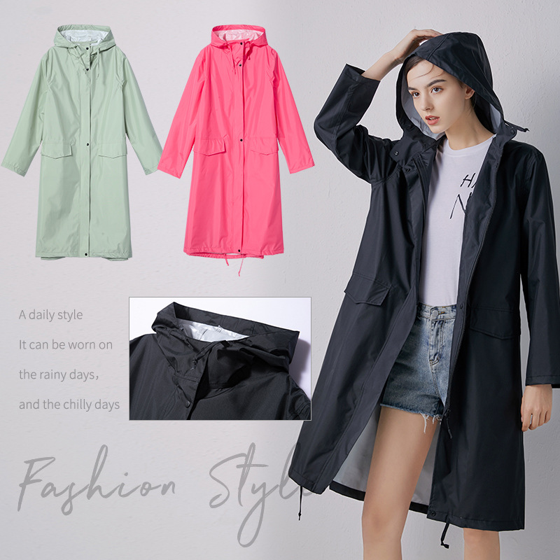 男性と女性のための軽量で通気性のあるレインコート、防水ロング - Women'S Fashion Raincoat のレビューと価格