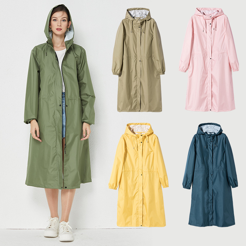 男性と女性のための軽量で通気性のあるレインコート、防水ロング - Women'S Fashion Raincoat のレビューと価格