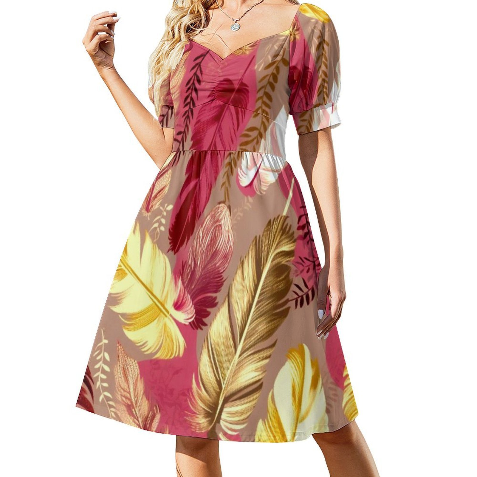 フェザーズ-フューシャ オリーブグリーン ブラッシュ アイボ - Women Fashion Gown のレビューと価格