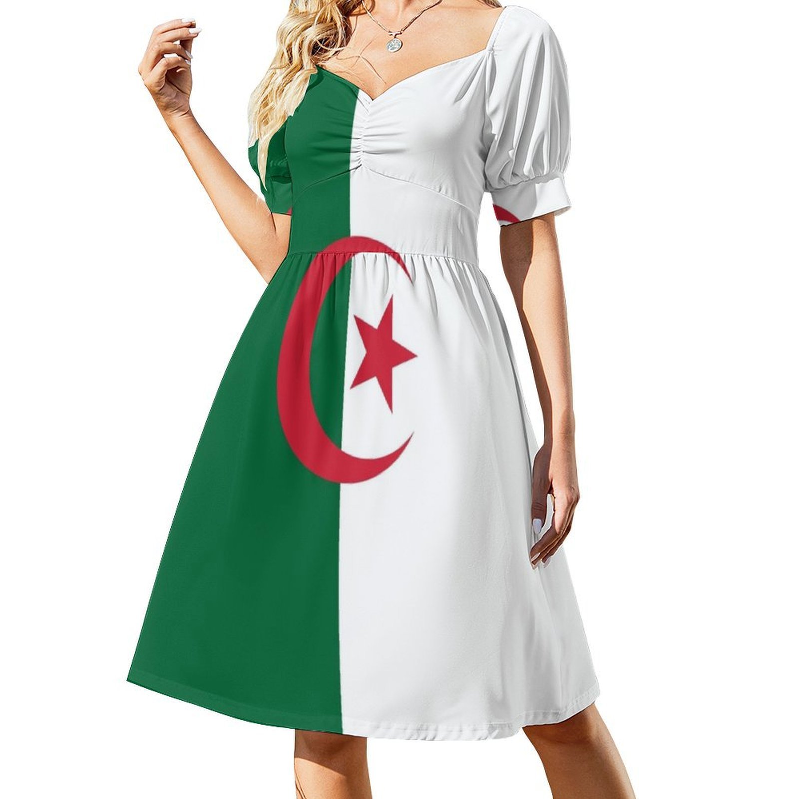 アルジェリア国旗ボヘミアンシックドレスエレガントファッション - Women Fashion Gown のレビューと価格