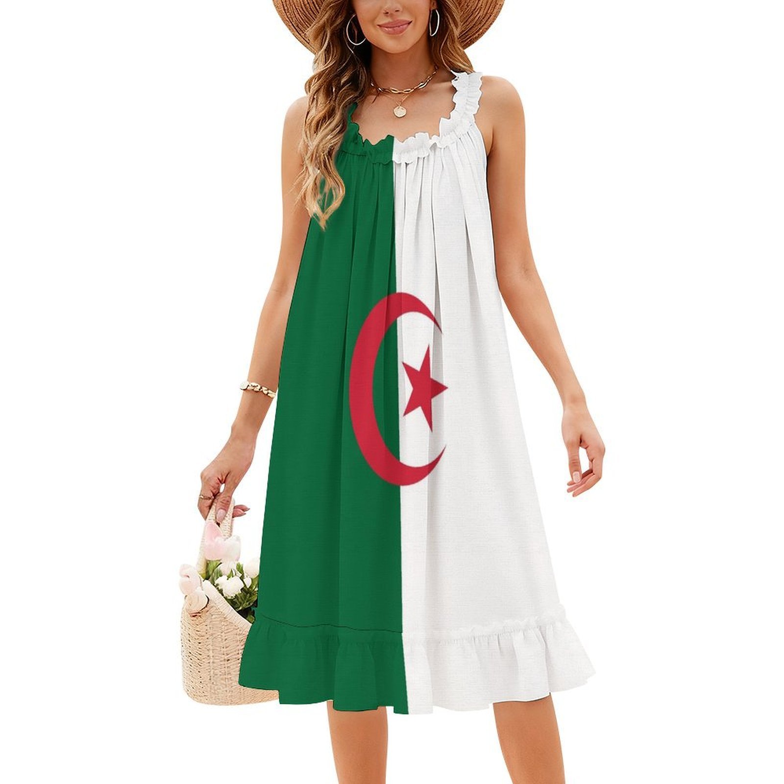 アルジェリア国旗ボヘミアンシックドレスエレガントファッション - Women Fashion Gown のレビューと価格