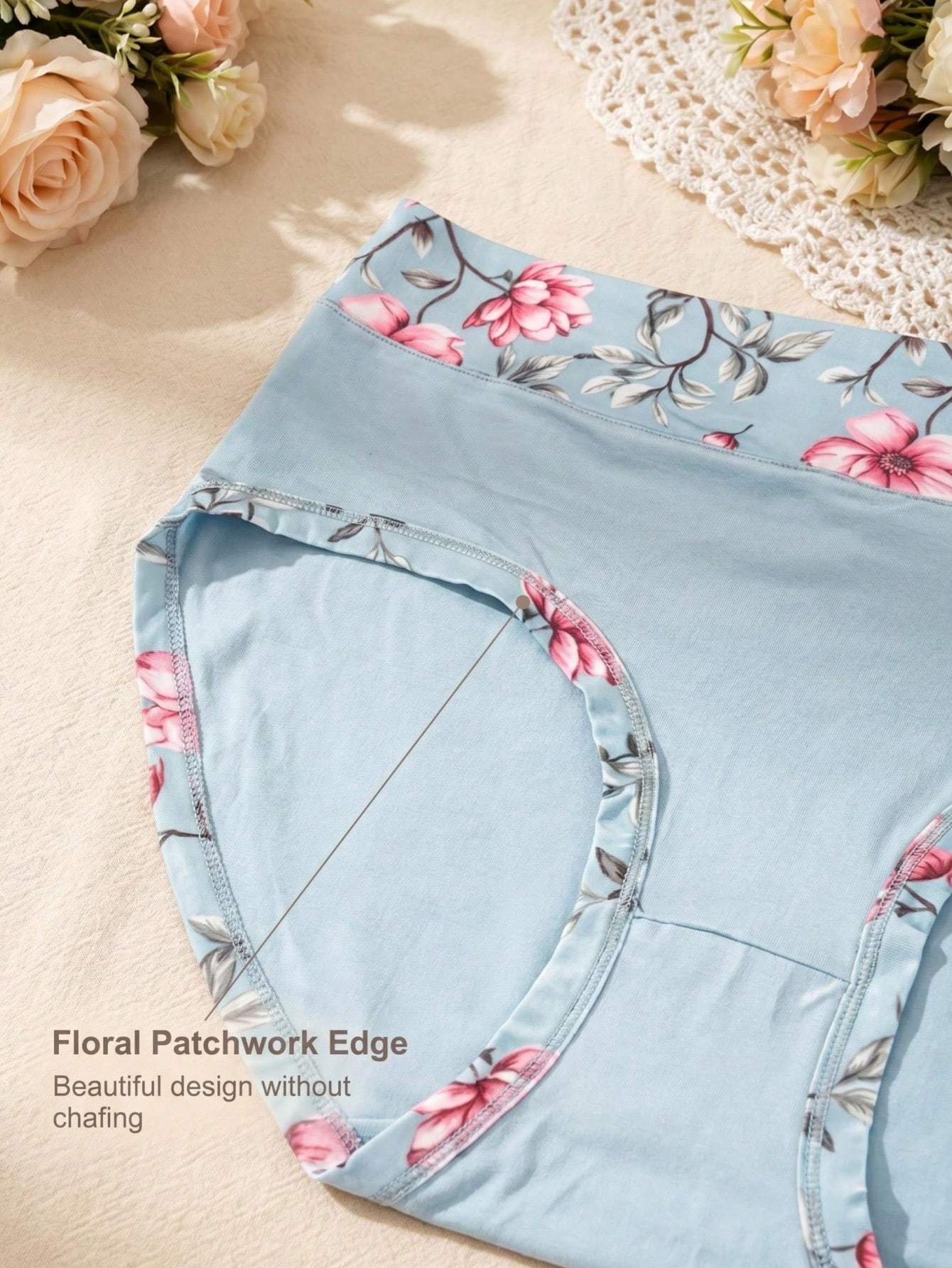5 個のプラスサイズの女性用フラワープリントパンティー、ミッ - Women'S Fashion Underwear のレビューと価格