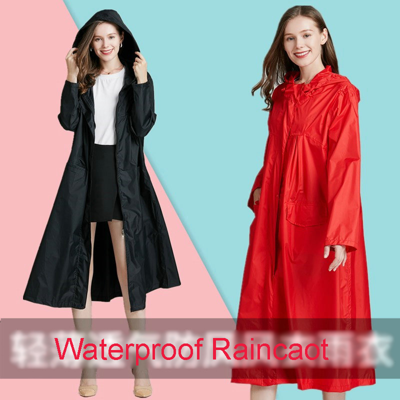 男性と女性のための軽量で防水性のあるロングレインコート,通気 - Women'S Fashion Raincoat のレビューと価格