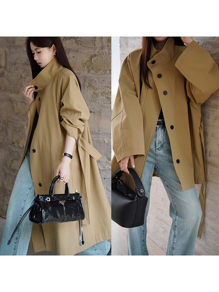 ブラウントレンチレディースファッショナブルレインコートバケー - Women'S Fashion Raincoat のレビューと価格