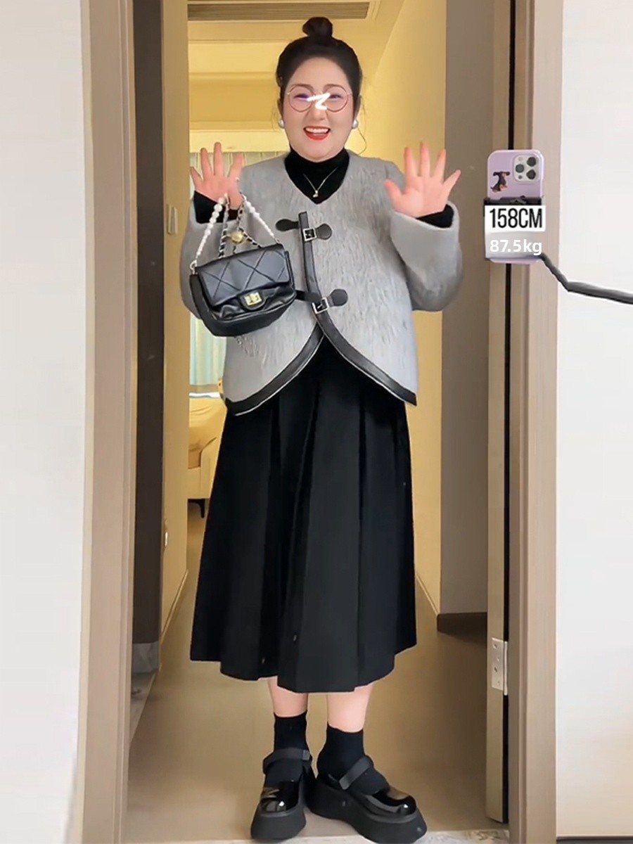 プラスサイズ ビジネスカジュアル ミディスカート Aライン  - A-Line Skirt Midi のレビューと価格