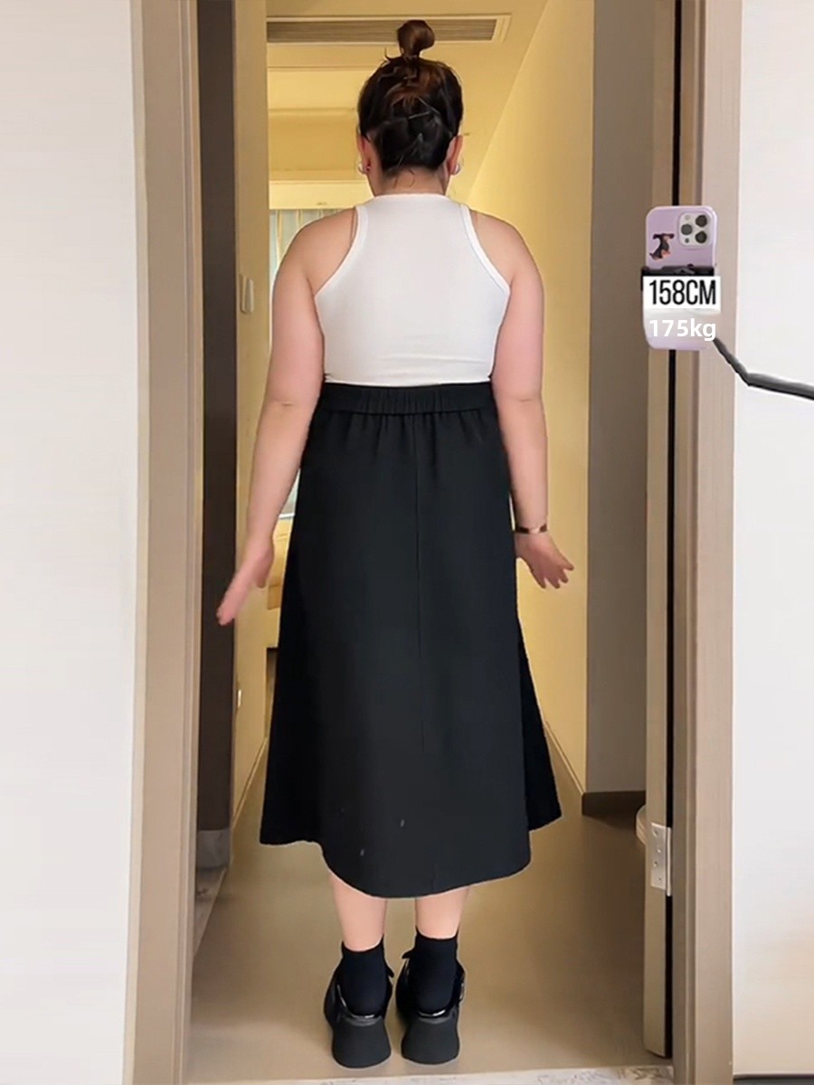 プラスサイズ ビジネスカジュアル ミディスカート Aライン  - A-Line Skirt Midi のレビューと価格