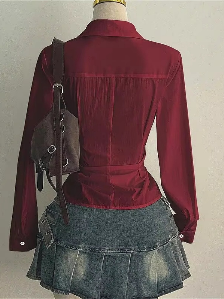 ファッション長袖ブラウスセクシーな女性スリムフィットシャツ  - Women'S Y2K Fashion Aesthetic のレビューと価格