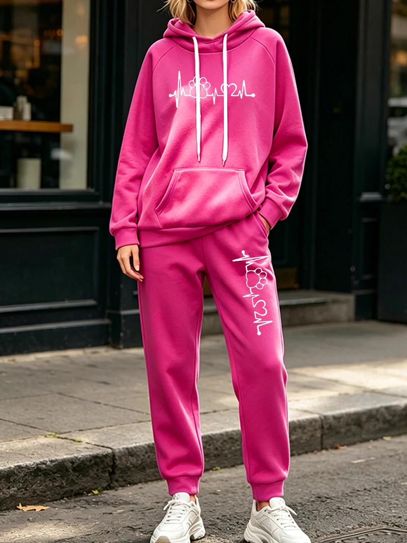 ファッション女性の 2 個セット秋冬カジュアルフード付きスウ - Women'S Fashion Suit のレビューと価格