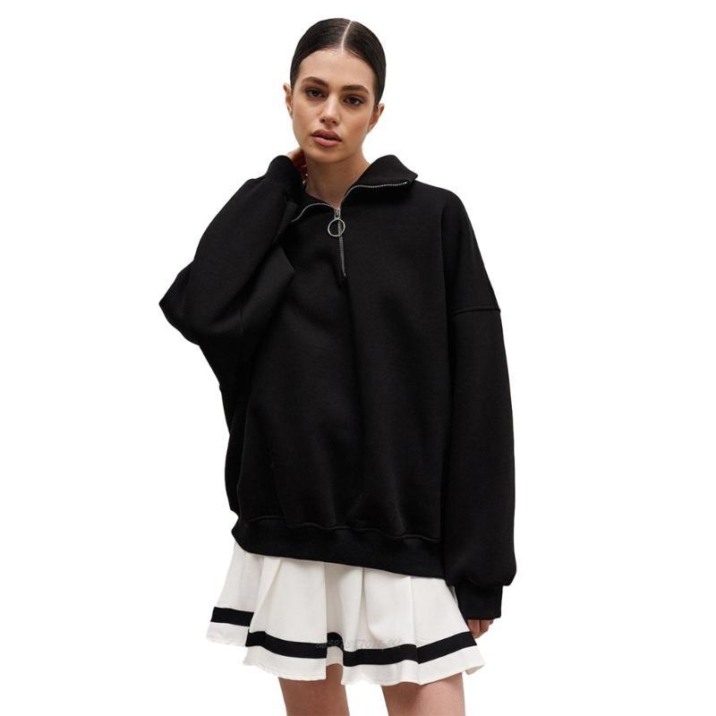 X5XA 女性ファッション長袖クォータージップスウェットシャ - Women'S Fashion Quarter Zip のレビューと価格