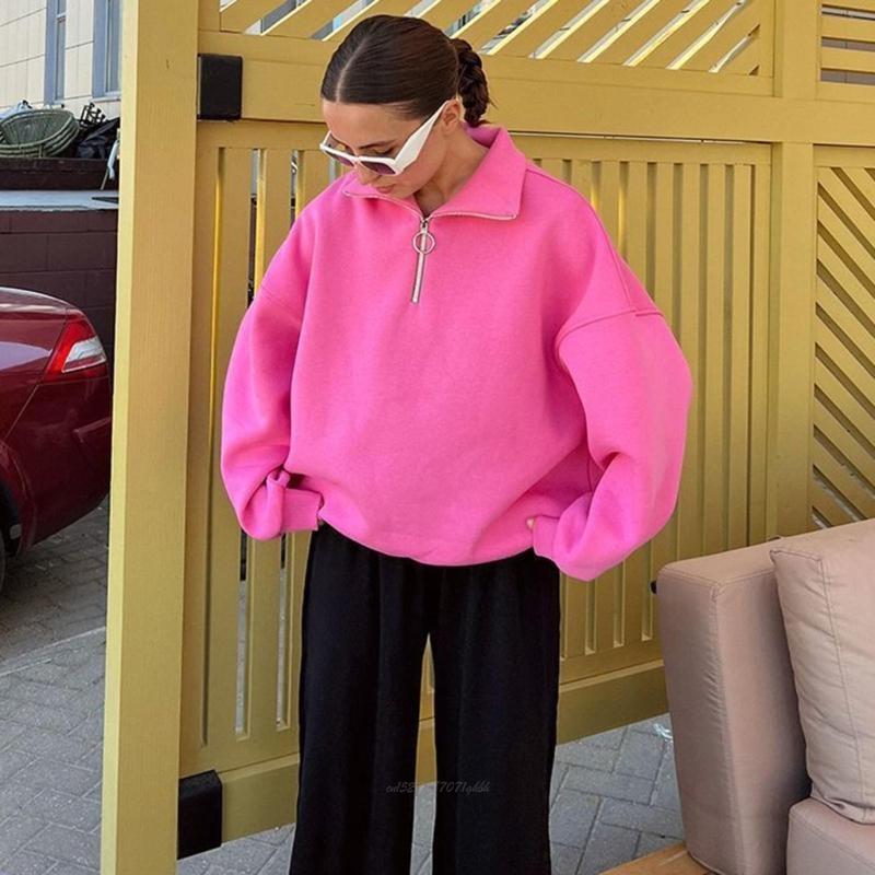 X5XA 女性ファッション長袖クォータージップスウェットシャ - Women'S Fashion Quarter Zip のレビューと価格