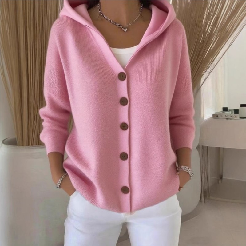シンプルなファッションニットフード付きトップ新しい秋冬女性の - Women'S Fashion Quarter Zip のレビューと価格