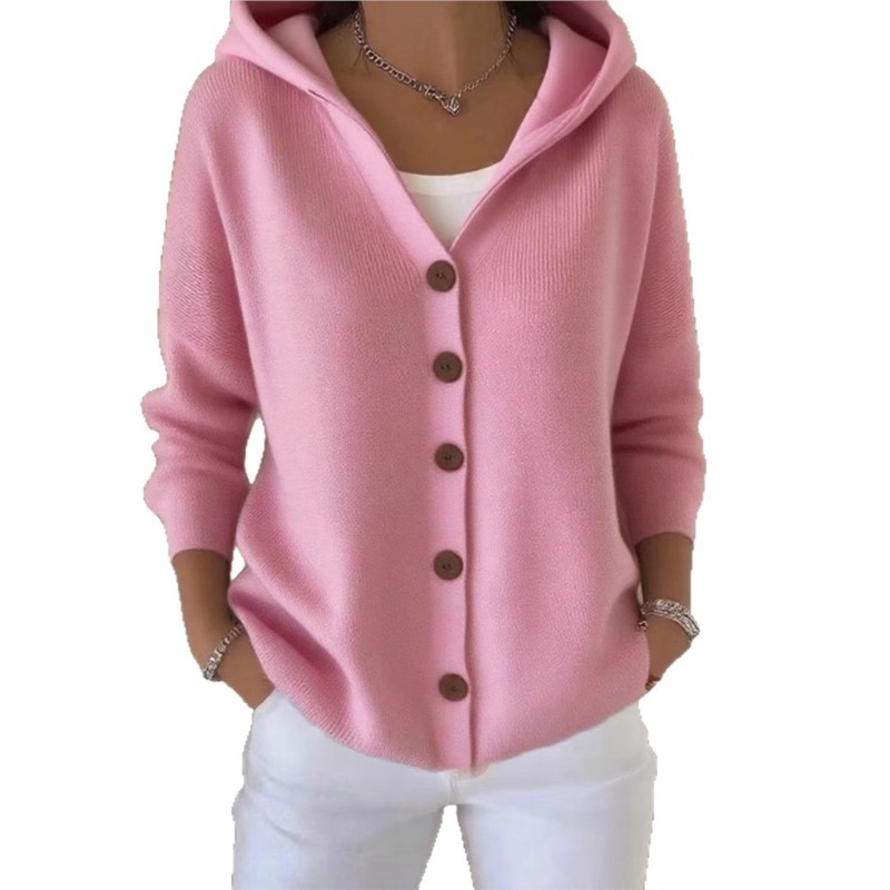 シンプルなファッションニットフード付きトップ新しい秋冬女性の - Women'S Fashion Quarter Zip のレビューと価格
