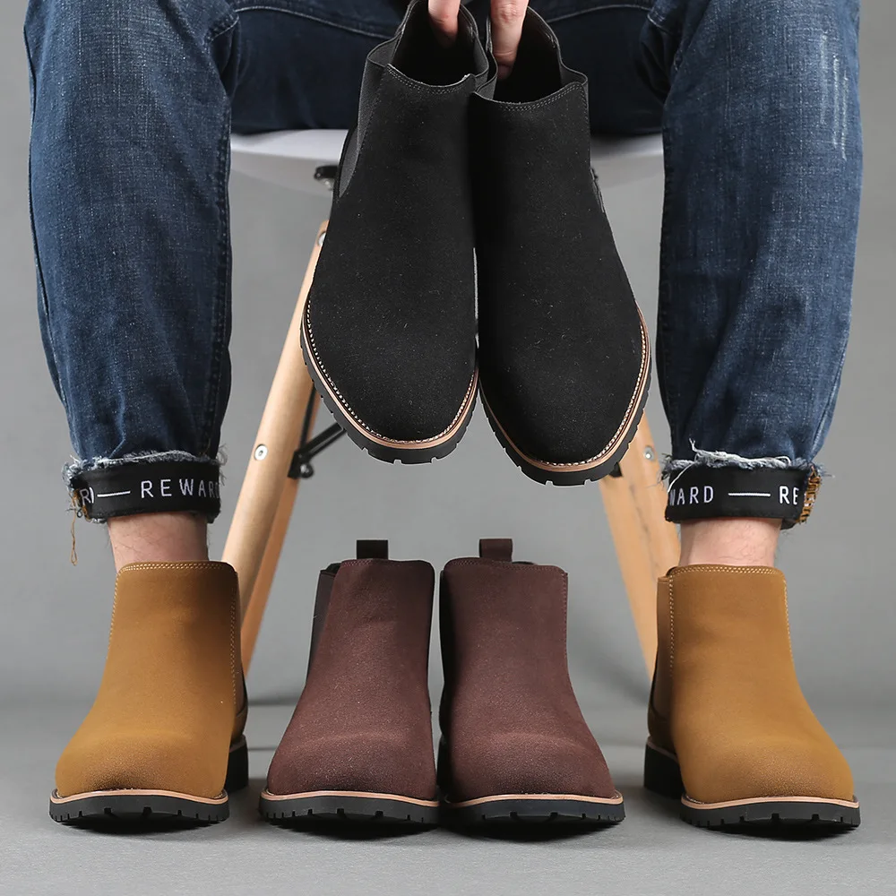 メンズアンクルブーツ、ブリティッシュスタイル、スエードレザー - Women'S Fashion Winter 2025 のレビューと価格