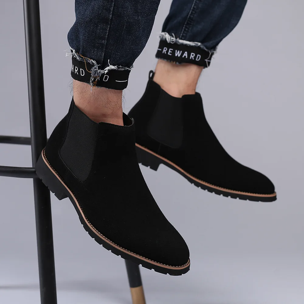 メンズアンクルブーツ、ブリティッシュスタイル、スエードレザー - Women'S Fashion Winter 2025 のレビューと価格