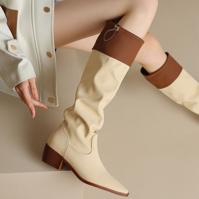 アプリコットスクエアトゥレディースロングブーツ防水ファッショ - Women'S Fashion Winter 2025 のレビューと価格