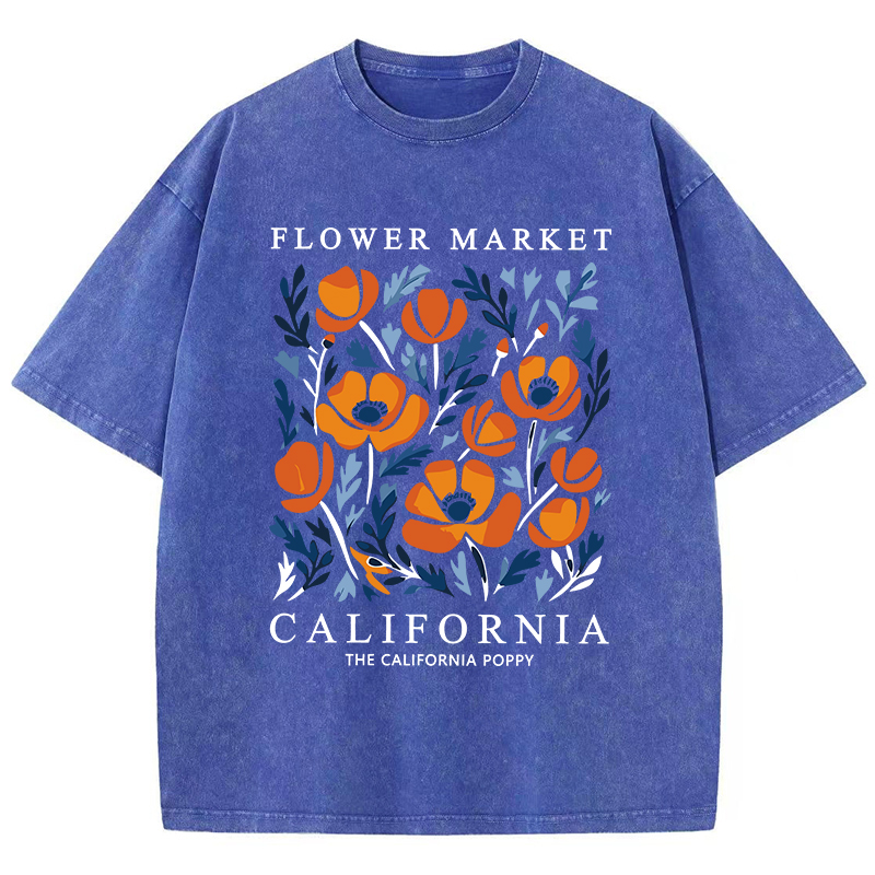 フラワーマーケットカリフォルニアプリントウォッシュ Tシャツ - Women'S Fashion Market Size のレビューと価格
