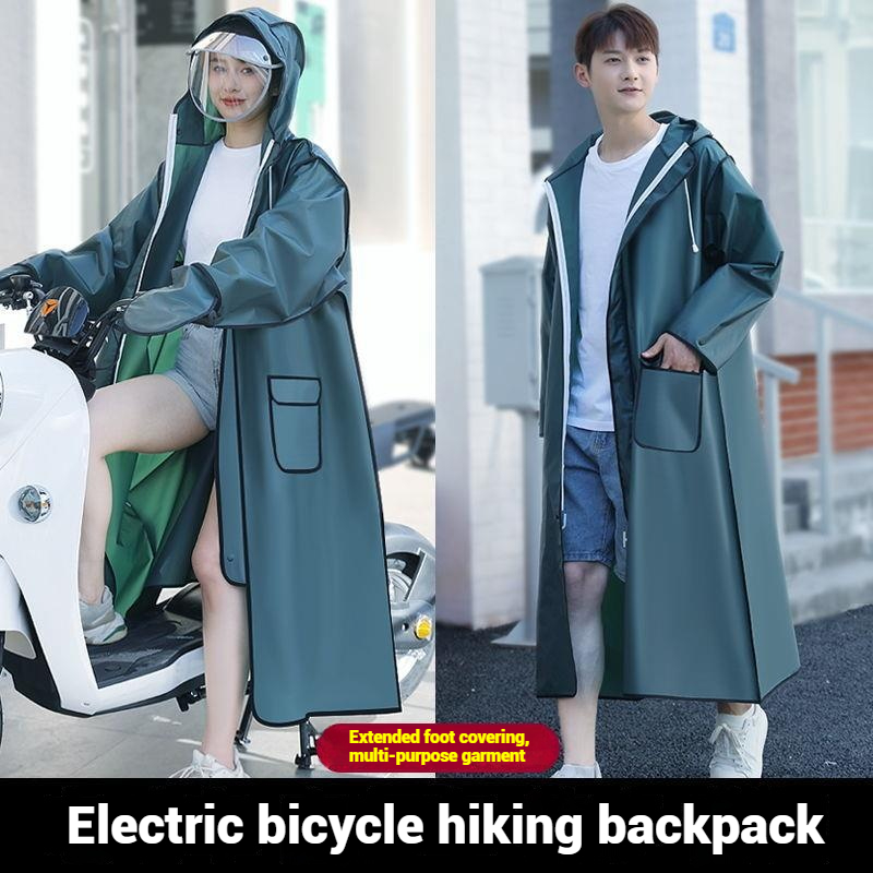 黒のファッション大人の防水ロングレインコート女性男性レインコ - Women'S Fashion Raincoat のレビューと価格