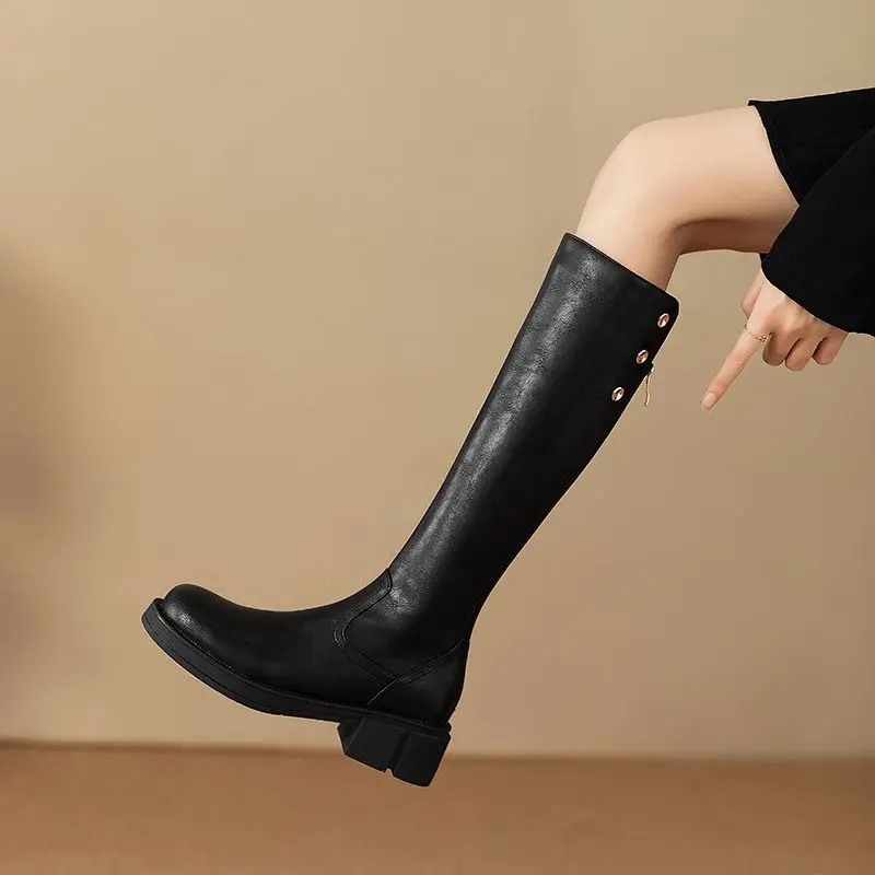 秋冬ミドルヒールレディースニーハイ丈防水PUファッション20 - Women'S Fashion Winter 2025 のレビューと価格